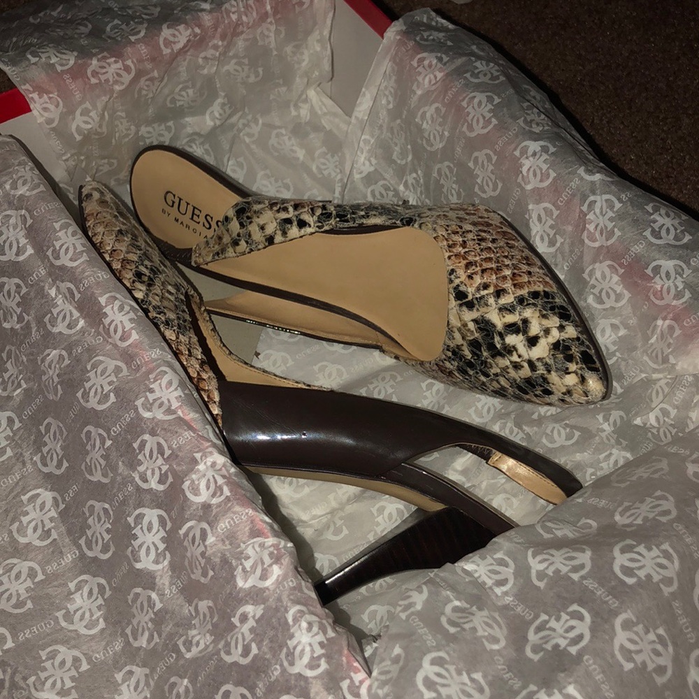 Snake skin heels, Guess by Marciano